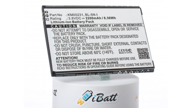 Аккумуляторная батарея iBatt iB-M2046 для телефонов, смартфонов Kruger&MatzЕмкость (mAh): 2200. Напряжение (V): 3,8
