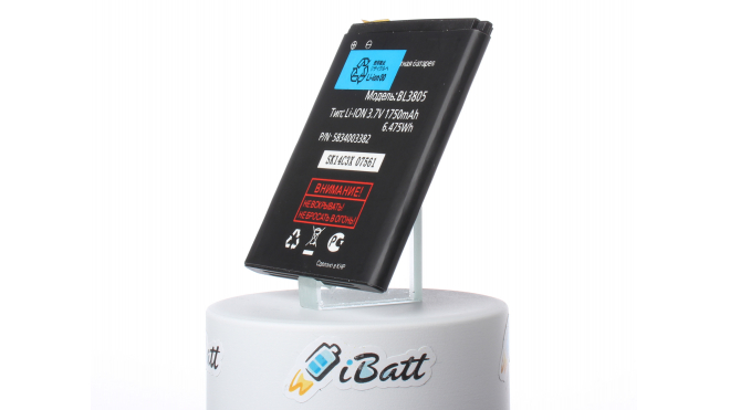 Аккумуляторная батарея iBatt iB-M893 для телефонов, смартфонов FlyЕмкость (mAh): 1750. Напряжение (V): 3,7