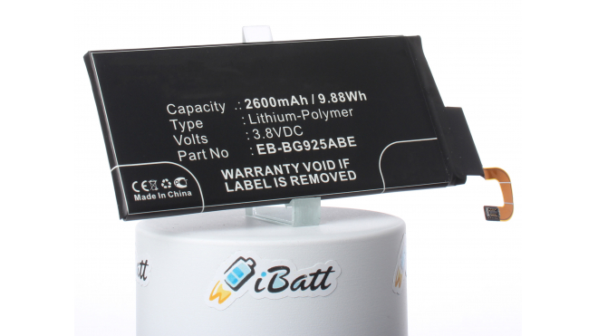 Аккумуляторная батарея EB-BG925ABE для телефонов, смартфонов Samsung. Артикул iB-M869.Емкость (mAh): 2600. Напряжение (V): 3,8