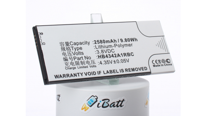 Аккумуляторная батарея HB4342A1RBC для телефонов, смартфонов Huawei. Артикул iB-M1996.Емкость (mAh): 2580. Напряжение (V): 3,8