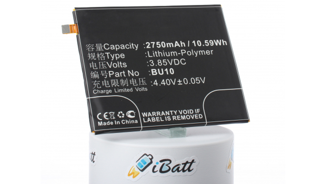 Аккумуляторная батарея iBatt iB-M2259 для телефонов, смартфонов MeizuЕмкость (mAh): 2750. Напряжение (V): 3,85