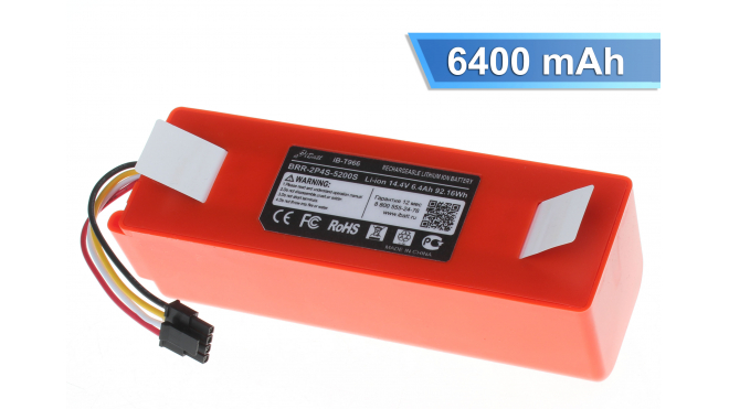 Аккумуляторная батарея для пылесоса Xiaomi Mi Robot Vacuum Cleaner. Артикул iB-T966.Емкость (mAh): 6400. Напряжение (V): 14,4