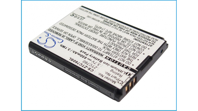 Аккумуляторная батарея CS-ZTC760SL для телефонов, смартфонов ZTE. Артикул iB-M3096.Емкость (mAh): 850. Напряжение (V): 3,7