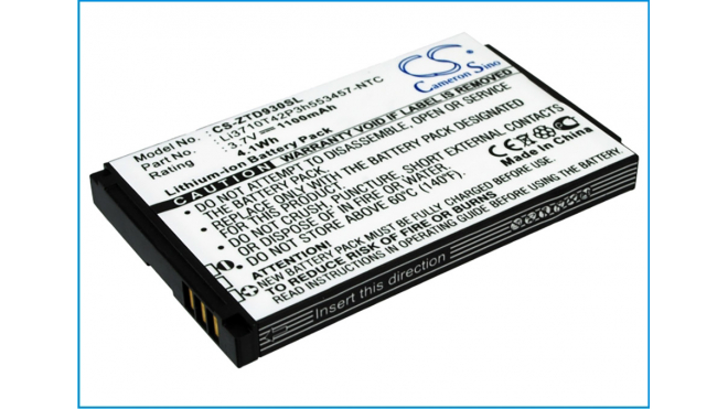Аккумуляторная батарея Li3710T42P3H553457-NTC для телефонов, смартфонов ZTE. Артикул iB-M3024.Емкость (mAh): 1100. Напряжение (V): 3,7