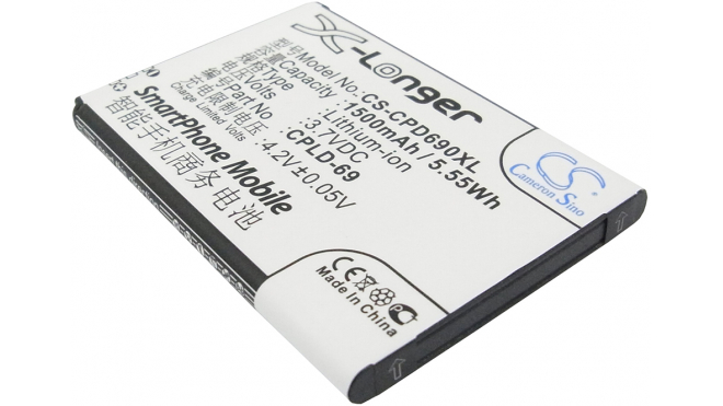 Аккумуляторная батарея iBatt iB-M1678 для телефонов, смартфонов CoolpadЕмкость (mAh): 1500. Напряжение (V): 3,7