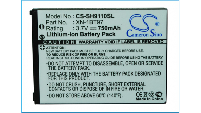 Аккумуляторная батарея XN-1BT97 для телефонов, смартфонов Sharp. Артикул iB-M2816.Емкость (mAh): 750. Напряжение (V): 3,7