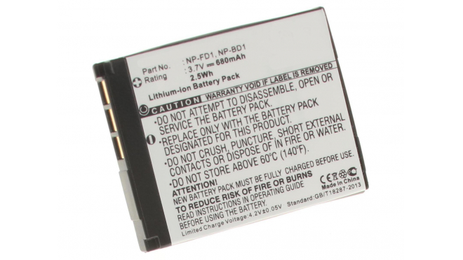 Аккумуляторные батареи для фотоаппаратов и видеокамер Sony Cyber-shot DSC-TX1/HЕмкость (mAh): 680. Напряжение (V): 3,7