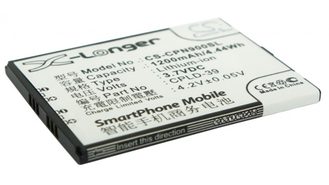 Аккумуляторная батарея CPLD-39 для телефонов, смартфонов Coolpad. Артикул iB-M1667.Емкость (mAh): 1200. Напряжение (V): 3,7