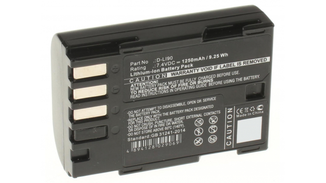 Аккумуляторные батареи для фотоаппаратов и видеокамер Pentax K-5 IIЕмкость (mAh): 1250. Напряжение (V): 7,4