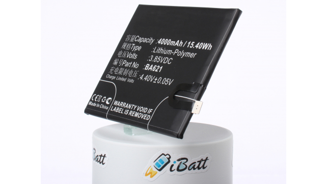 Аккумуляторная батарея BA621 для телефонов, смартфонов Meizu. Артикул iB-M2238.Емкость (mAh): 4000. Напряжение (V): 3,85