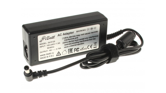 Блок питания (адаптер питания) для ноутбука Sony VAIO PCG-SR33K. Артикул iB-R125. Напряжение (V): 16