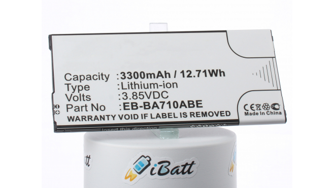 Аккумуляторная батарея EB-BA710ABE для телефонов, смартфонов Samsung. Артикул iB-M2704.Емкость (mAh): 3300. Напряжение (V): 3,85