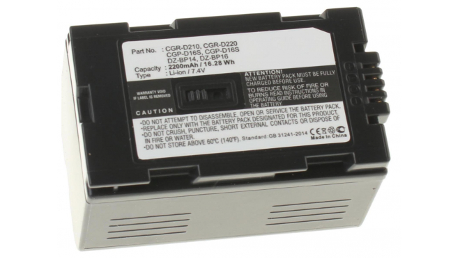 Аккумуляторные батареи для фотоаппаратов и видеокамер Panasonic PV-DV402Емкость (mAh): 2200. Напряжение (V): 7,4