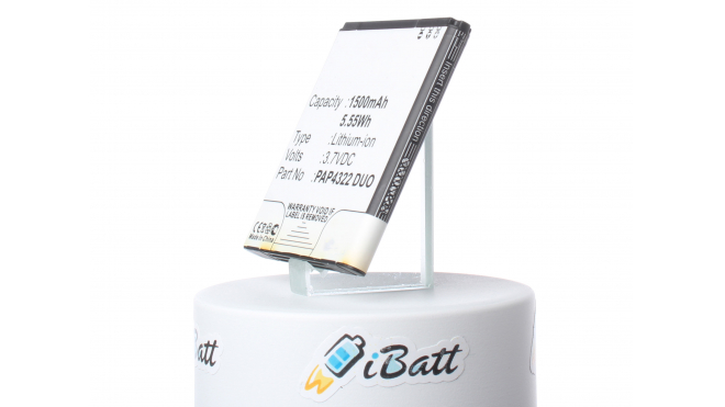 Аккумуляторная батарея iBatt iB-M846 для телефонов, смартфонов PrestigioЕмкость (mAh): 1500. Напряжение (V): 3,7