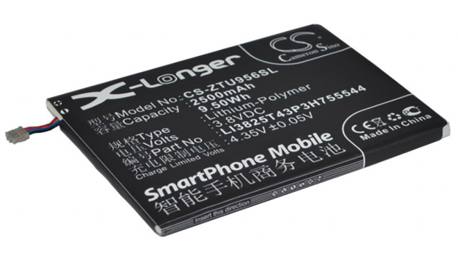 Аккумуляторная батарея LI3825T43P3H755544 для телефонов, смартфонов ZTE. Артикул iB-M3069.Емкость (mAh): 2500. Напряжение (V): 3,8