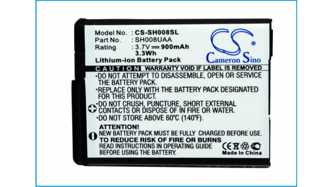 Аккумуляторная батарея SH-UJA для телефонов, смартфонов Sharp. Артикул iB-M2828.Емкость (mAh): 900. Напряжение (V): 3,7
