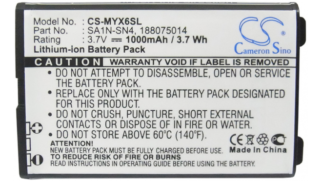 Аккумуляторная батарея для телефона, смартфона Sagem myX-T Plus. Артикул iB-M2597.Емкость (mAh): 1000. Напряжение (V): 3,7