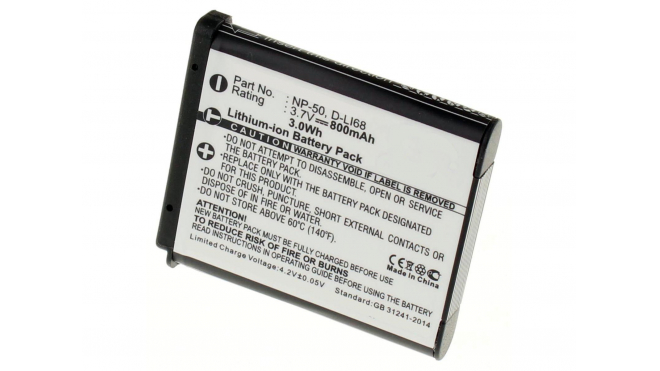 Аккумуляторная батарея D-LI68 для фотоаппаратов и видеокамер Ricoh. Артикул iB-F398.Емкость (mAh): 800. Напряжение (V): 3,7