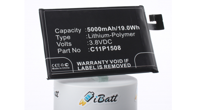Аккумуляторная батарея iBatt iB-M1326 для телефонов, смартфонов AsusЕмкость (mAh): 5000. Напряжение (V): 3,8