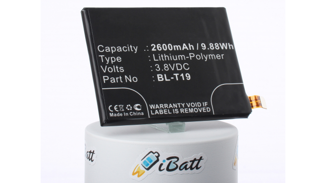 Аккумуляторная батарея iBatt iB-M1833 для телефонов, смартфонов LGЕмкость (mAh): 2600. Напряжение (V): 3,8