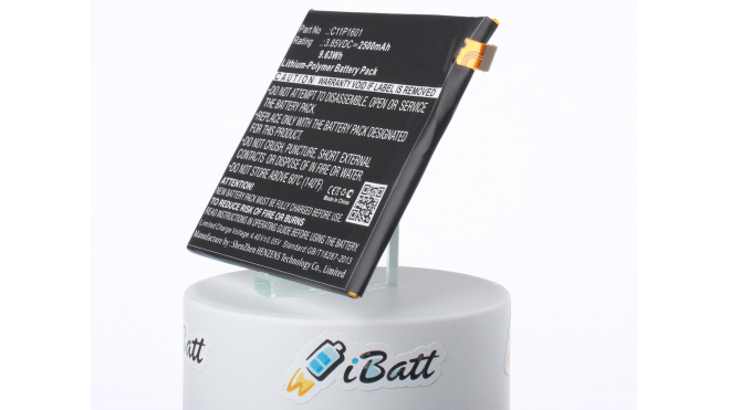 Аккумуляторная батарея iBatt iB-M1315 для телефонов, смартфонов AsusЕмкость (mAh): 2500. Напряжение (V): 3,85