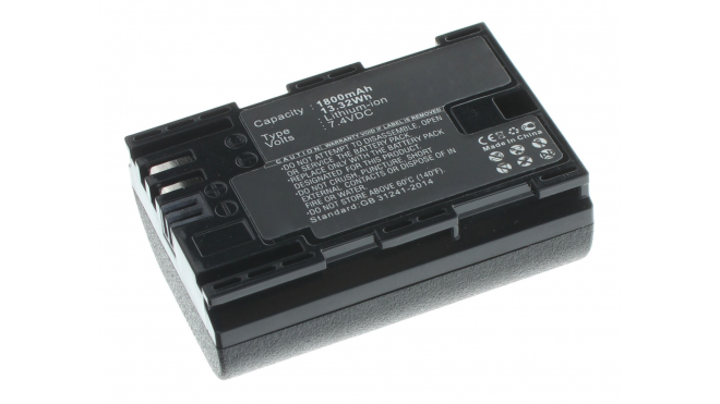 Аккумуляторная батарея LP-E6N для фотоаппаратов и видеокамер Canon. Артикул iB-F473.Емкость (mAh): 1800. Напряжение (V): 7,4