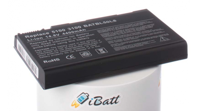 Аккумуляторная батарея для ноутбука Acer TravelMate 5514WLMi. Артикул iB-A117.Емкость (mAh): 4400. Напряжение (V): 14,8