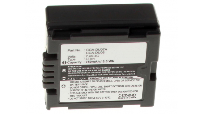 Аккумуляторные батареи для фотоаппаратов и видеокамер Panasonic NV-GS55KЕмкость (mAh): 750. Напряжение (V): 7,4
