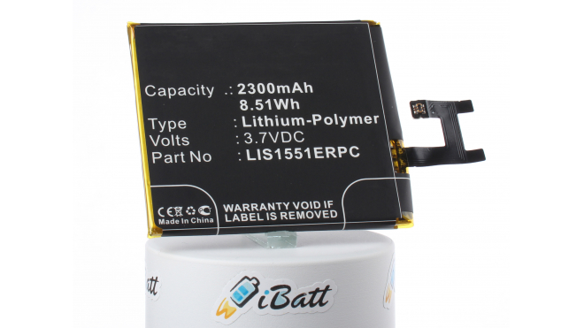 Аккумуляторная батарея iBatt iB-M2881 для телефонов, смартфонов Sony EricssonЕмкость (mAh): 2300. Напряжение (V): 3,7
