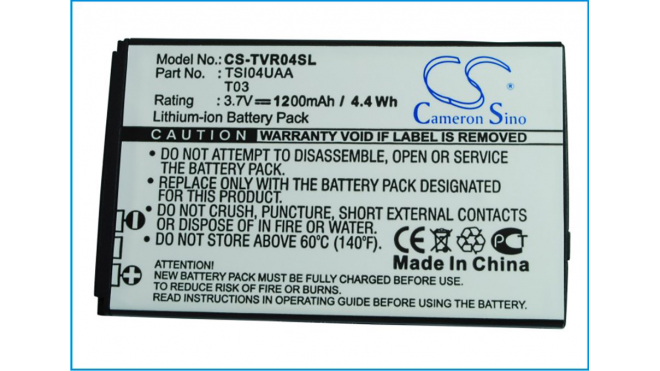 Аккумуляторная батарея для телефона, смартфона Toshiba T-01C. Артикул iB-M2919.Емкость (mAh): 1200. Напряжение (V): 3,7