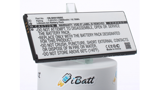 Аккумуляторная батарея EB-BN910BBK для телефонов, смартфонов Samsung. Артикул iB-M1141.Емкость (mAh): 2800. Напряжение (V): 3,85