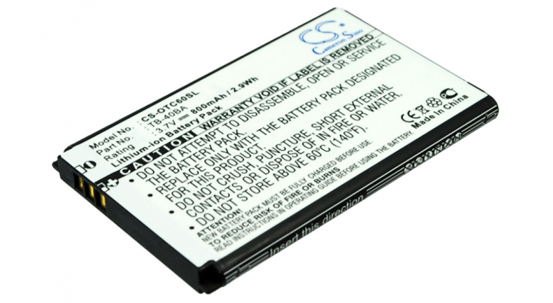 Аккумуляторная батарея TB-40BA для телефонов, смартфонов TCL. Артикул iB-M1249.Емкость (mAh): 800. Напряжение (V): 3,7