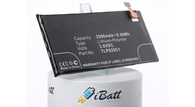 Аккумуляторная батарея TLP025C2 для телефонов, смартфонов Alcatel. Артикул iB-M1227.Емкость (mAh): 2500. Напряжение (V): 3,8