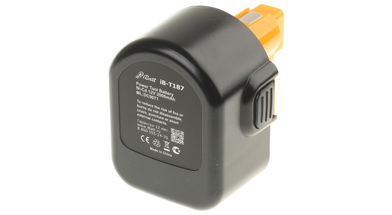 Аккумуляторная батарея iBatt iB-T187 для шуруповертов и другого электроинструмента DeWaltЕмкость (mAh): 2000. Напряжение (V): 12