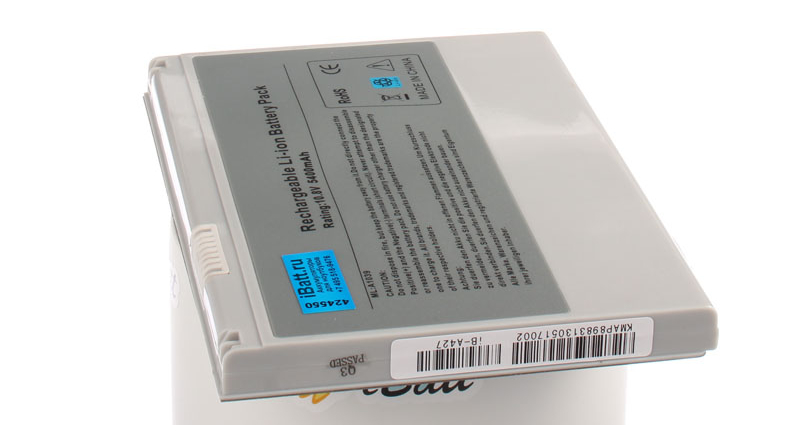 Аккумуляторная батарея MC-G4/17 для ноутбуков Apple. Артикул iB-A427.Емкость (mAh): 5400. Напряжение (V): 10,8