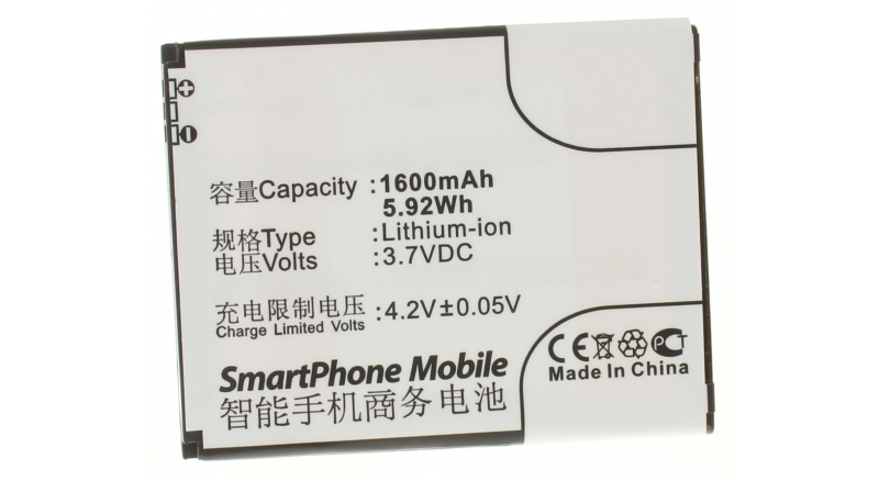 Аккумуляторная батарея iBatt iB-M513 для телефонов, смартфонов AmazingЕмкость (mAh): 1600. Напряжение (V): 3,7