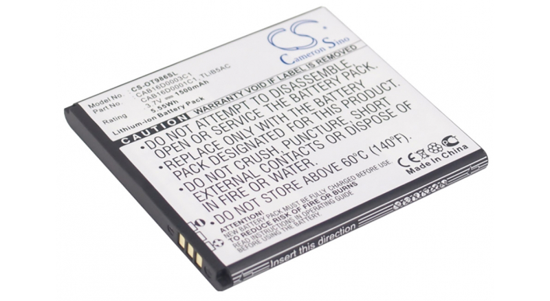 Аккумуляторная батарея CAB16D0003C1 для телефонов, смартфонов TCL. Артикул iB-M1246.Емкость (mAh): 1500. Напряжение (V): 3,7