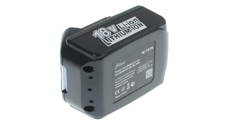 Аккумуляторная батарея BL1860B для электроинструмента Makita. Артикул iB-T576.Емкость (mAh): 6000. Напряжение (V): 18