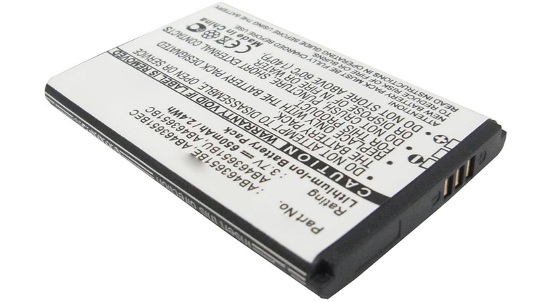 Аккумуляторная батарея для телефона, смартфона Samsung SGH-J800. Артикул iB-M1001.Емкость (mAh): 650. Напряжение (V): 3,7