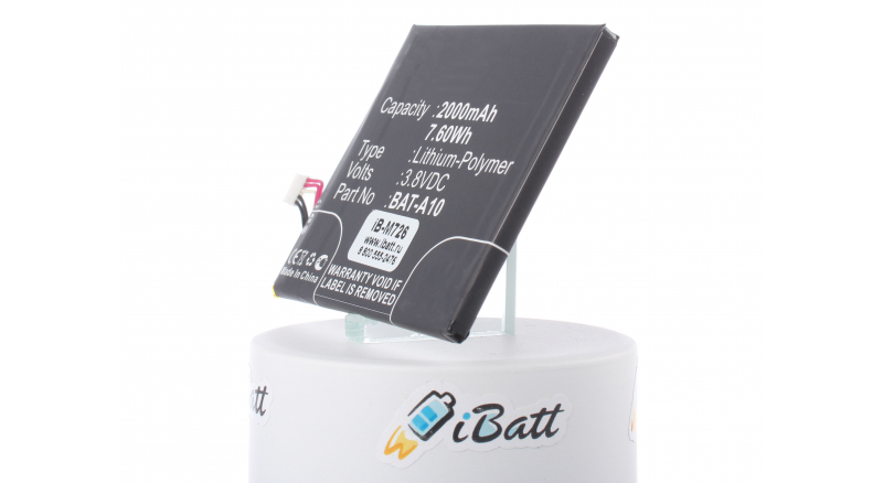 Аккумуляторная батарея BAT-A10 для телефонов, смартфонов Acer. Артикул iB-M726.Емкость (mAh): 2000. Напряжение (V): 3,8