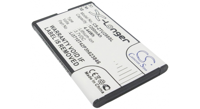 Аккумуляторная батарея iBatt iB-M3025 для телефонов, смартфонов ZTEЕмкость (mAh): 1200. Напряжение (V): 3,7