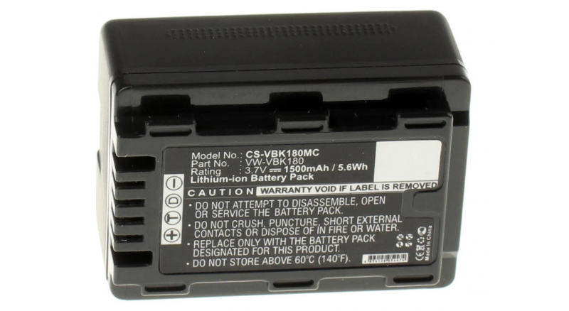 Аккумуляторная батарея VW-VBK360E-K для фотоаппаратов и видеокамер Panasonic. Артикул iB-F232.Емкость (mAh): 1500. Напряжение (V): 3,7