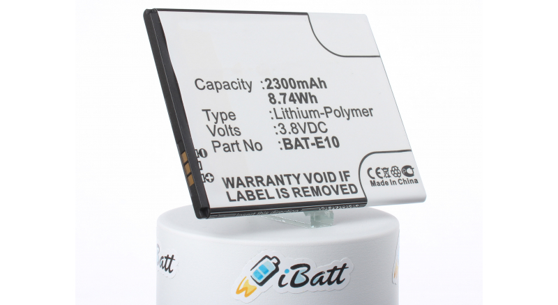 Аккумуляторная батарея BAT-E10(1ICP4/58/71) для телефонов, смартфонов Acer. Артикул iB-M1193.Емкость (mAh): 2300. Напряжение (V): 3,8