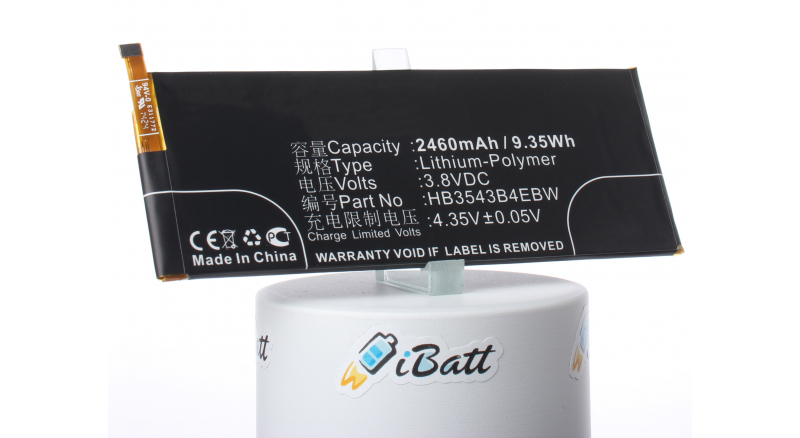 Аккумуляторная батарея HB3543B4EBW для телефонов, смартфонов Huawei. Артикул iB-M750.Емкость (mAh): 2460. Напряжение (V): 3,8
