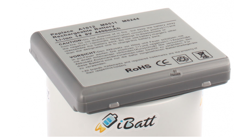 Аккумуляторная батарея 616-0133 для ноутбуков Apple. Артикул iB-A424.Емкость (mAh): 4400. Напряжение (V): 14,8