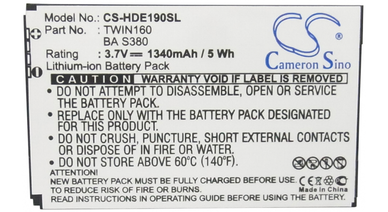 Аккумуляторная батарея BA S380 для телефонов, смартфонов Google. Артикул iB-M989.Емкость (mAh): 1340. Напряжение (V): 3,7