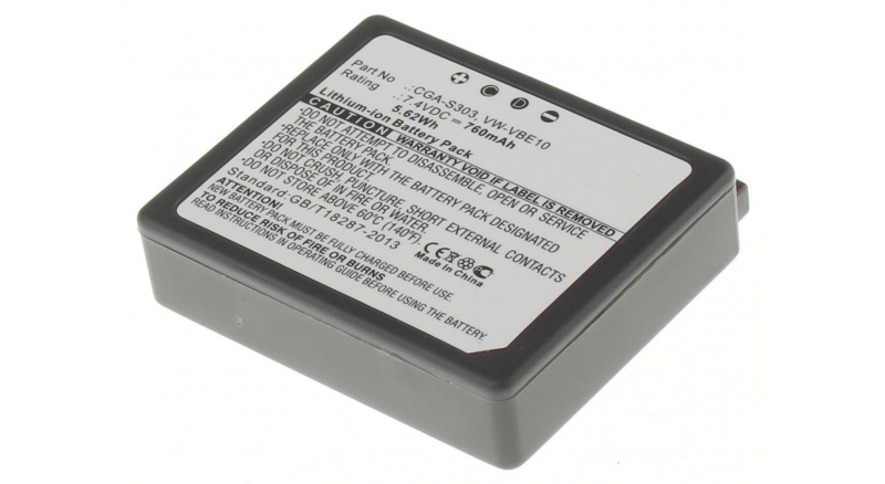 Аккумуляторная батарея CGA-S303E/1B для фотоаппаратов и видеокамер Panasonic. Артикул iB-F219.Емкость (mAh): 760. Напряжение (V): 7,4