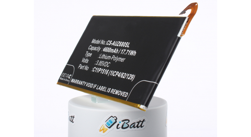 Аккумуляторная батарея iBatt iB-M1314 для телефонов, смартфонов AsusЕмкость (mAh): 4600. Напряжение (V): 3,85