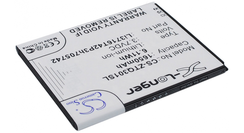 Аккумуляторная батарея iBatt iB-M3044 для телефонов, смартфонов ZTEЕмкость (mAh): 1650. Напряжение (V): 3,7