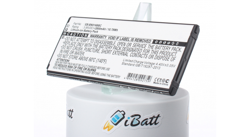 Аккумуляторная батарея EB-BN916BBE для телефонов, смартфонов Samsung. Артикул iB-M1130.Емкость (mAh): 2800. Напряжение (V): 3,85